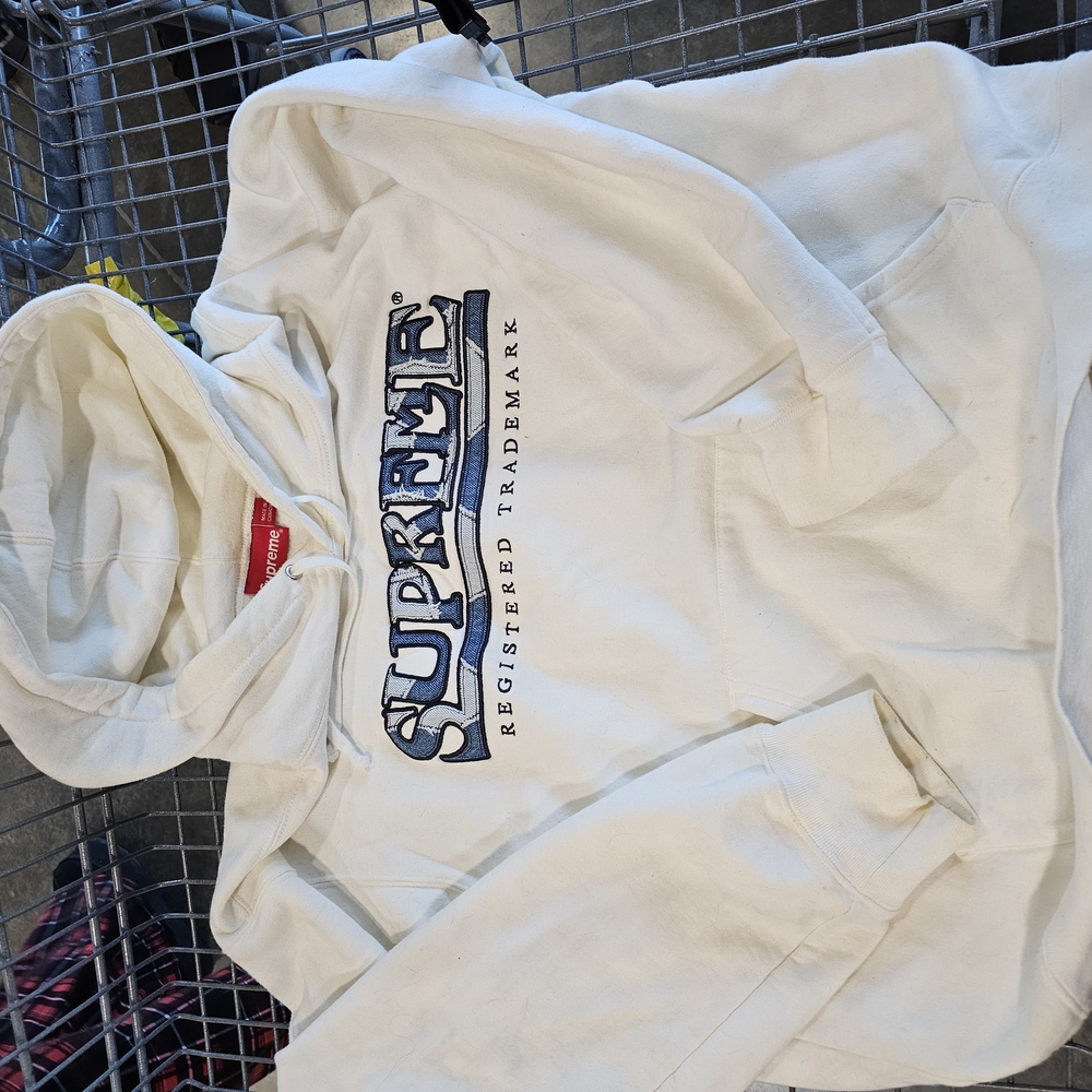 Supreme White Sweatshirt with Bold Logo